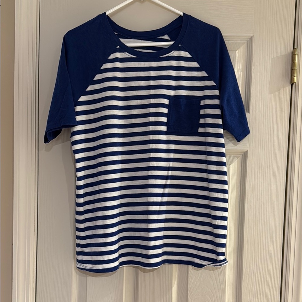 Navy and White Striped Kids Shirt torrid size 0
